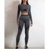 Комплект для фитнеса Crop top+Leggings melange 09